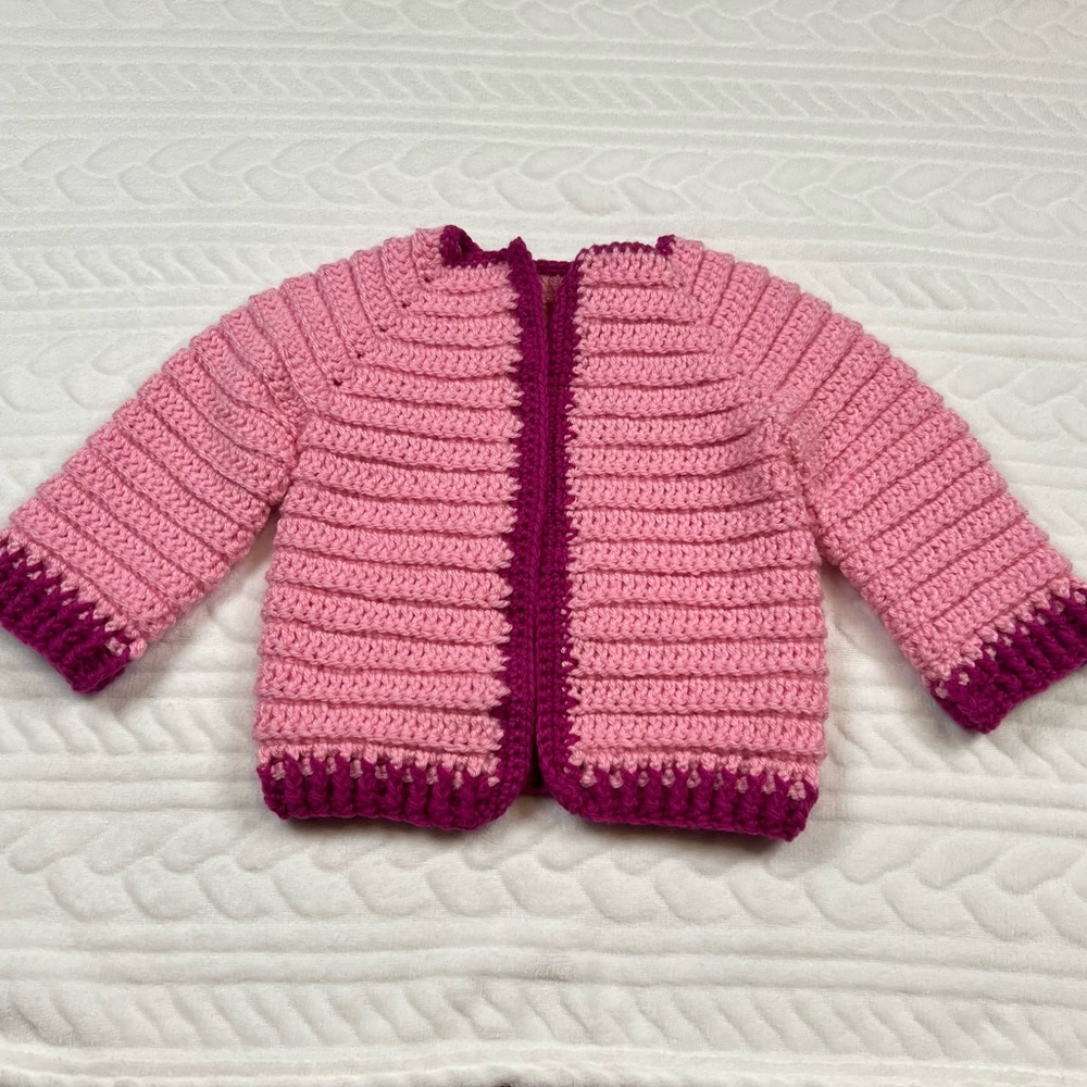 💗 Handmade Crochet‎ Baby Cardigan